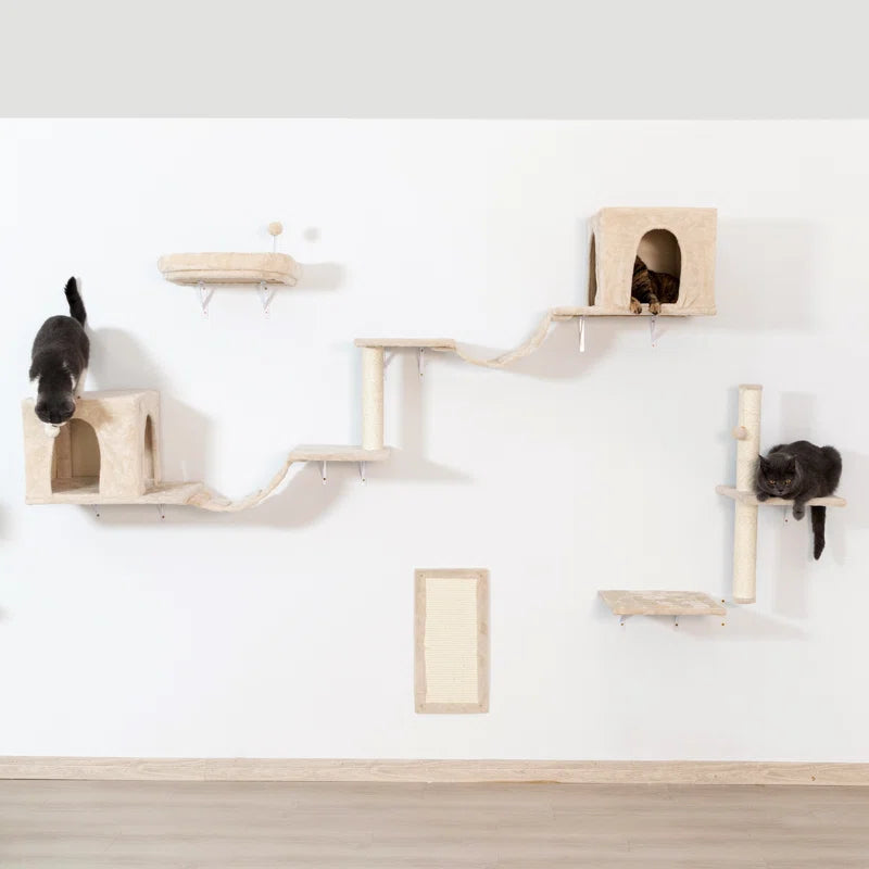 Alynia 6Pcs Wall-Mounted Cat Tree Shelf, Large