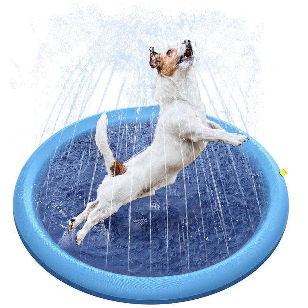 Summer Dog Toy Splash Sprinkler Pad for Dogs Thicken Pet Pool Interactive Childrens Inflatable Water Toys 75 Inch Large Size