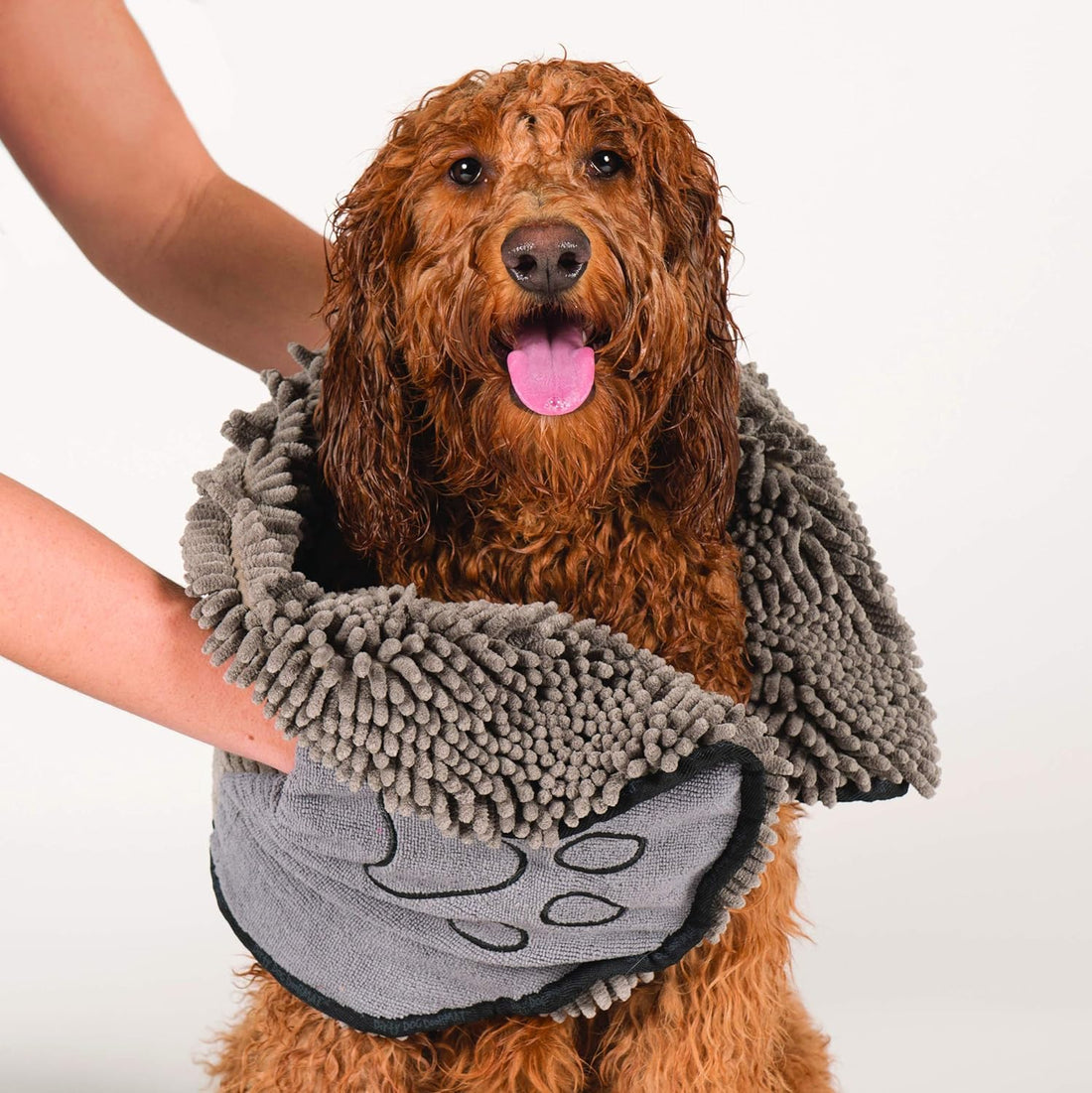 Shammy Dog Towels for Drying Dogs - Heavy Duty Soft Microfiber Bath Towel - Super Absorbent, Quick Drying, &amp; Machine Washable - Must Have Dog &amp; Cat Bathing Supplies | Grey 13X31